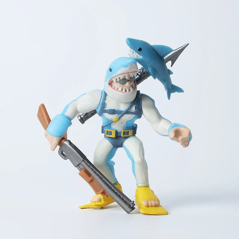 Kaufe 3 und erhalte 1 gratis – Fortnite-Actionfiguren mit Waffen und Werkzeugen (Peely, Skull Trooper, Fishstick, Blackheart)