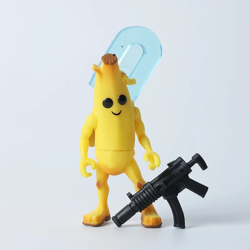 Kaufe 3 und erhalte 1 gratis – Fortnite-Actionfiguren mit Waffen und Werkzeugen (Peely, Skull Trooper, Fishstick, Blackheart)