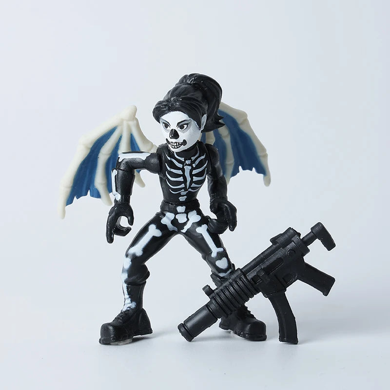 Kaufe 3 und erhalte 1 gratis – Fortnite-Actionfiguren mit Waffen und Werkzeugen (Peely, Skull Trooper, Fishstick, Blackheart)
