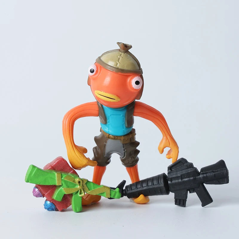 Kaufe 3 und erhalte 1 gratis – Fortnite-Actionfiguren mit Waffen und Werkzeugen (Peely, Skull Trooper, Fishstick, Blackheart)