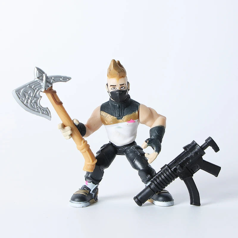 Kaufe 3 und erhalte 1 gratis – Fortnite-Actionfiguren mit Waffen und Werkzeugen (Peely, Skull Trooper, Fishstick, Blackheart)