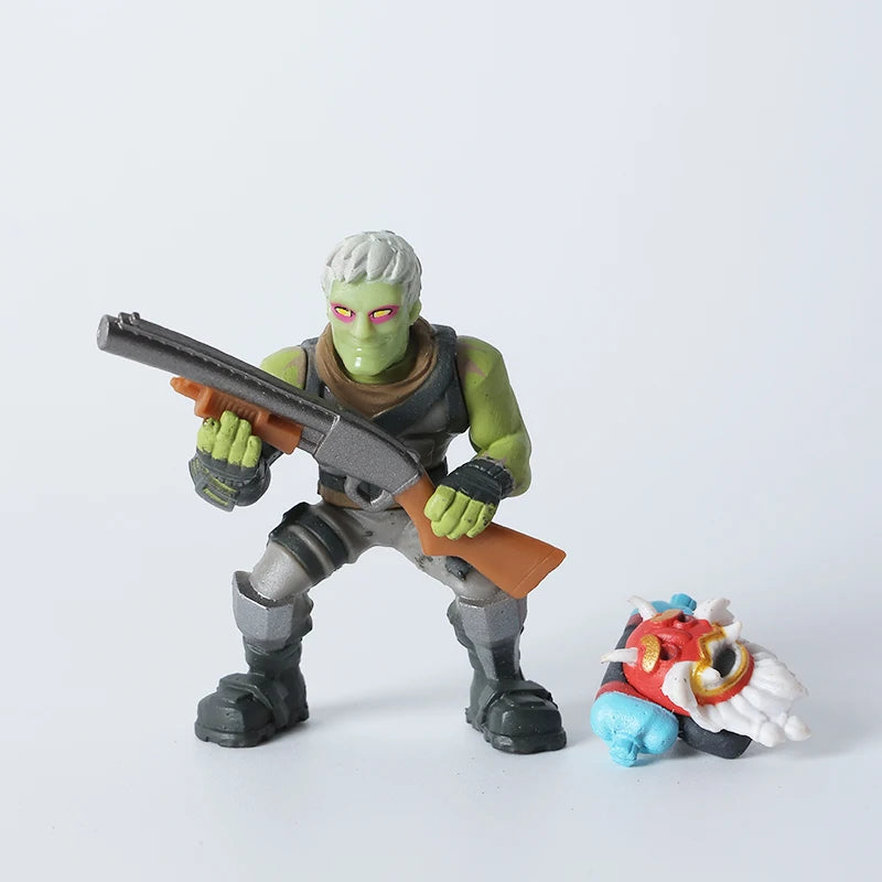 Kaufe 3 und erhalte 1 gratis – Fortnite-Actionfiguren mit Waffen und Werkzeugen (Peely, Skull Trooper, Fishstick, Blackheart)