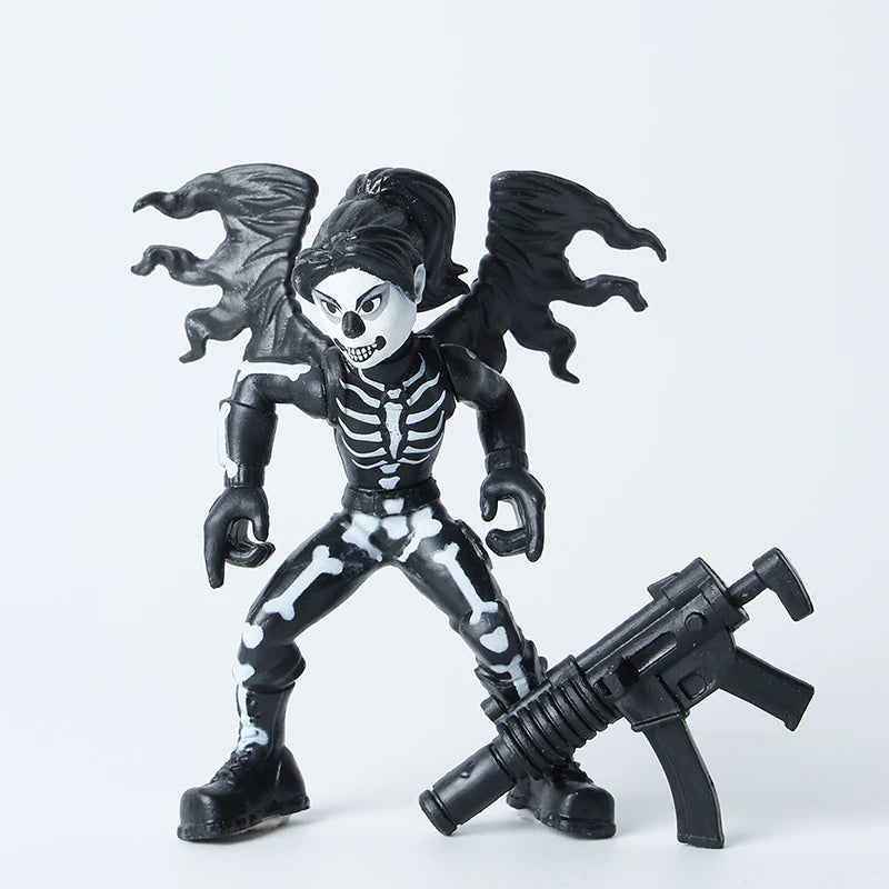 Kaufe 3 und erhalte 1 gratis – Fortnite-Actionfiguren mit Waffen und Werkzeugen (Peely, Skull Trooper, Fishstick, Blackheart)