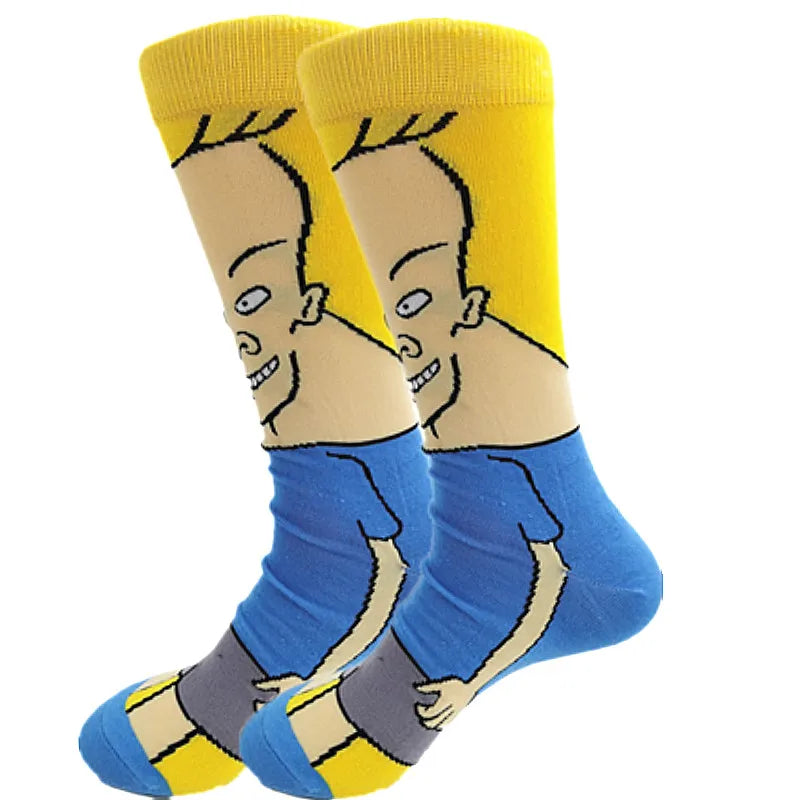 Cartoon-Langsocken – Fröhliche Anime-Crew-Socken mit coolen Street-Fashion-Designs