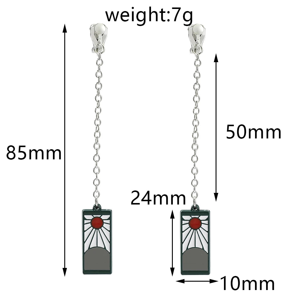 Dämon Slayer Anhänger Set Kamado Tanjirou Halskette Anime Ohrringe Cosplay Schmuck