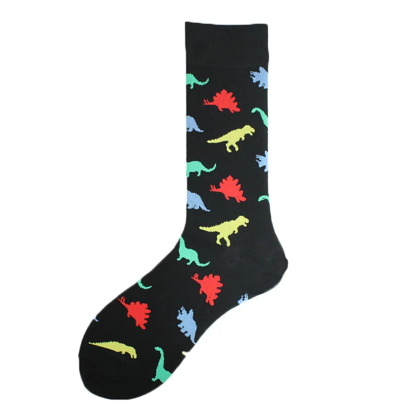 Chaussettes pour hommes Dinosaure Astronaute Planète Crew Harajuku