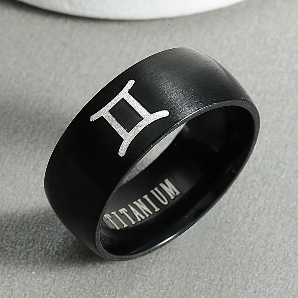 8mm Attack on Titan Stainless Steel Ring – Black & Silver Wings of Liberty Flag Jewelry