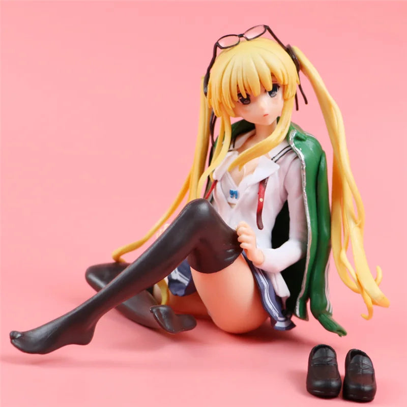 "24cm Yosuga no Sora PVC Anime Figure - Cute White Suspender Skirt | Ideal Gift for Girls"