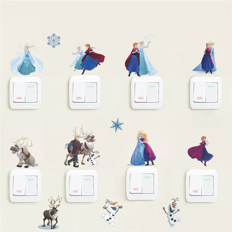 Süße Olaf Elsa Königin Anna Prinzessin Anime Wandaufkleber Kinder Home Dekoration