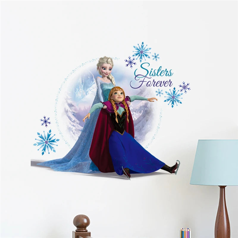 Süße Olaf Elsa Königin Anna Prinzessin Anime Wandaufkleber Kinder Home Dekoration