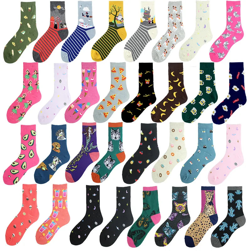 Koreanische süße lustige Totoro Avocado Pizza Bier Sushi Planet Happy Kawaii Socken