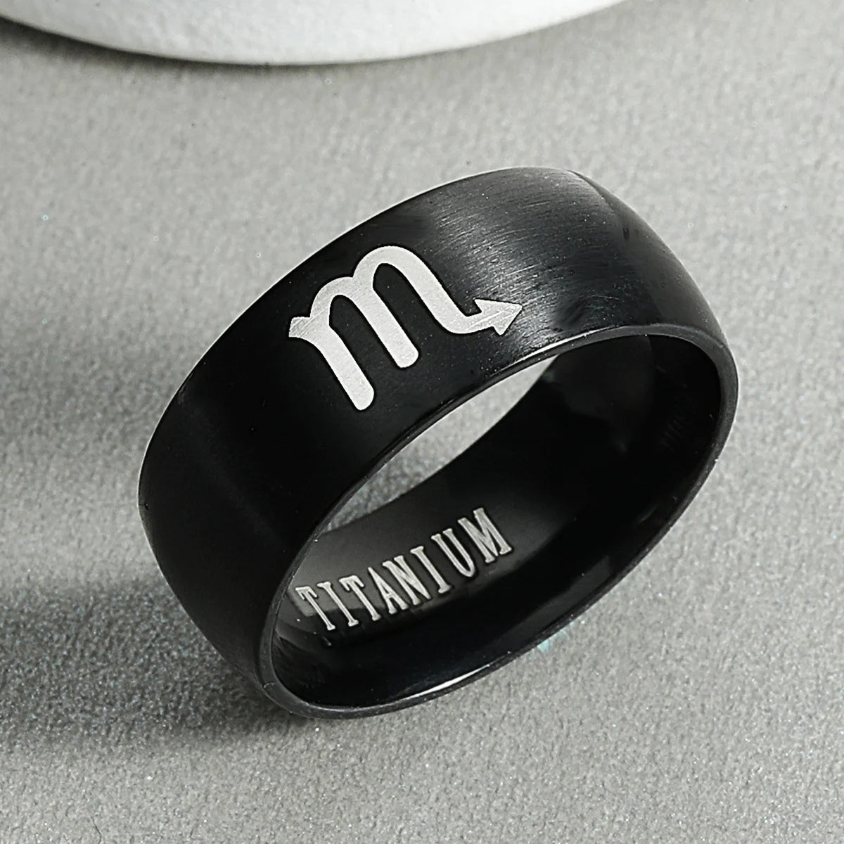 8mm Attack on Titan Stainless Steel Ring – Black & Silver Wings of Liberty Flag Jewelry