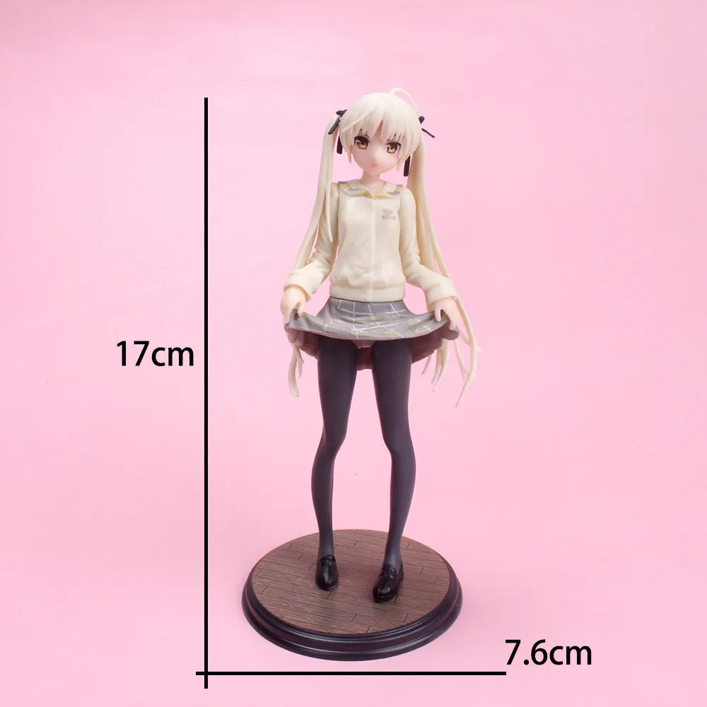"24cm Yosuga no Sora PVC Anime Figure - Cute White Suspender Skirt | Ideal Gift for Girls"