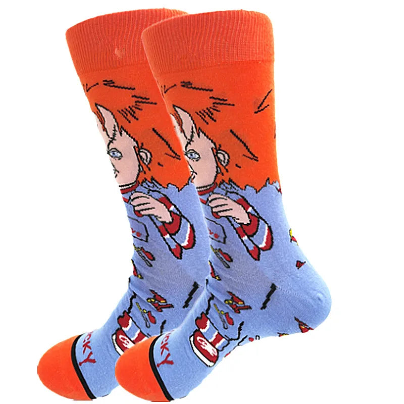 Cartoon-Langsocken – Fröhliche Anime-Crew-Socken mit coolen Street-Fashion-Designs