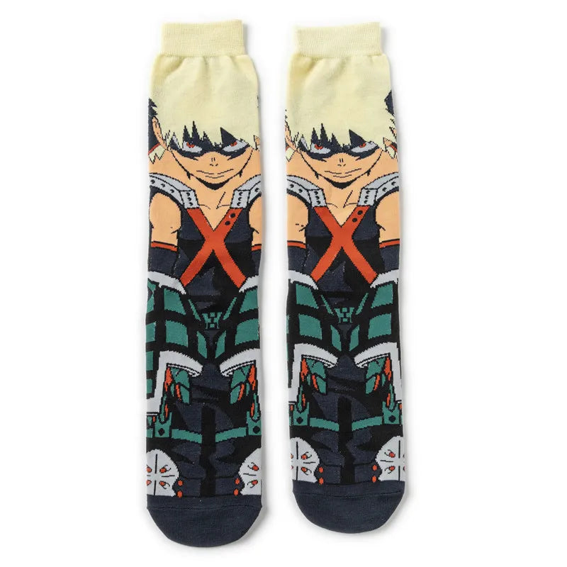 My Hero Academia Crew-Socken – Izuku, All Might, Bakugou und Todoroki Cosplay-Charaktersocken