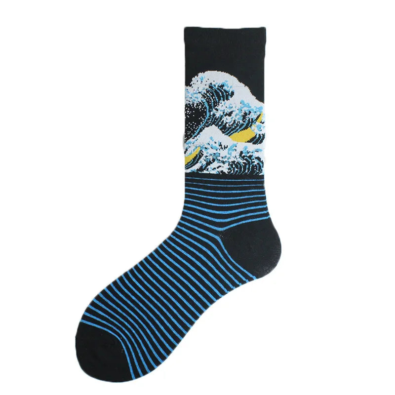 Chaussettes pour hommes Dinosaure Astronaute Planète Crew Harajuku