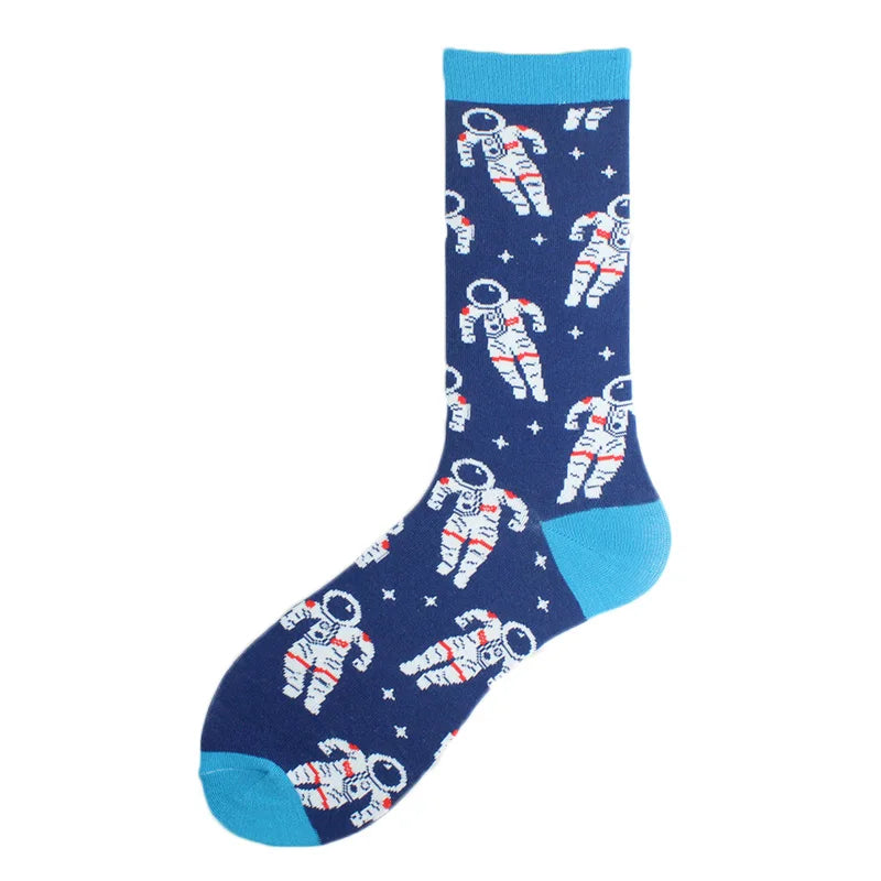 Chaussettes pour hommes Dinosaure Astronaute Planète Crew Harajuku