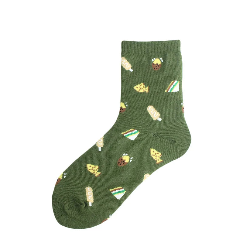 Koreanische süße lustige Totoro Avocado Pizza Bier Sushi Planet Happy Kawaii Socken