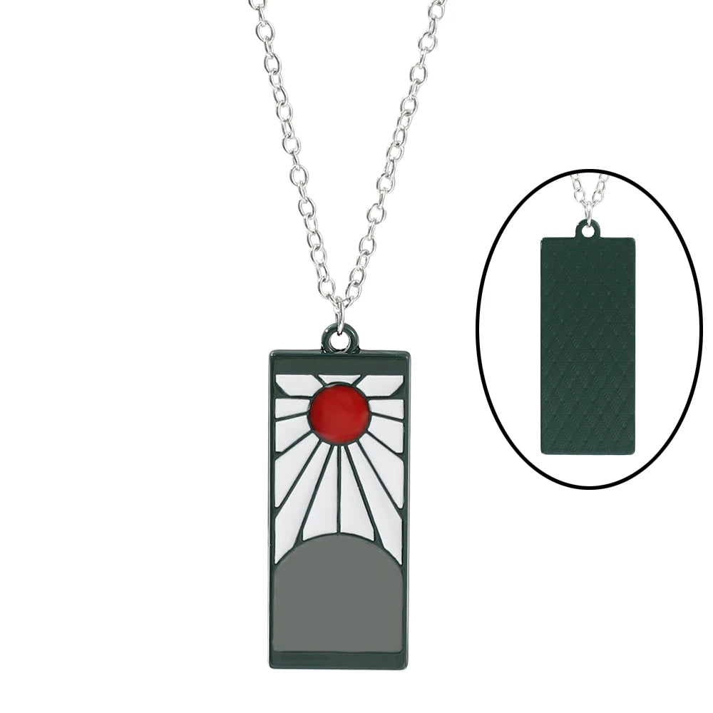 Dämon Slayer Anhänger Set Kamado Tanjirou Halskette Anime Ohrringe Cosplay Schmuck