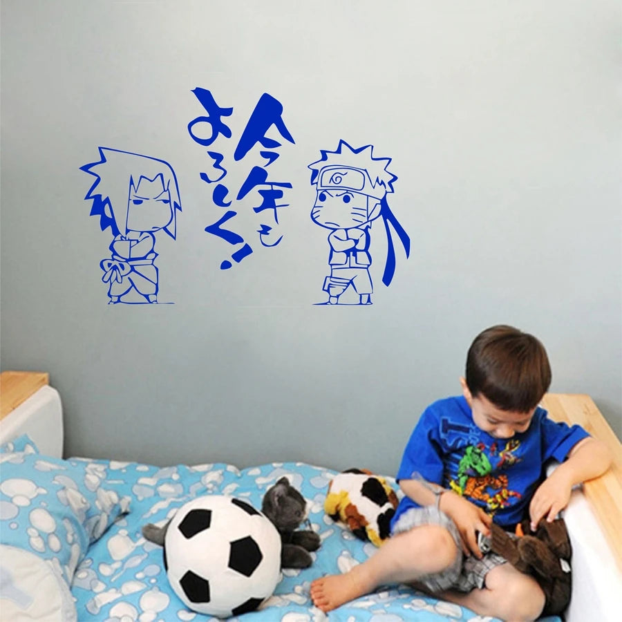 Japanische Comics Charakter Vinyl Wandaufkleber Anime Kunst Wand Dekoration
