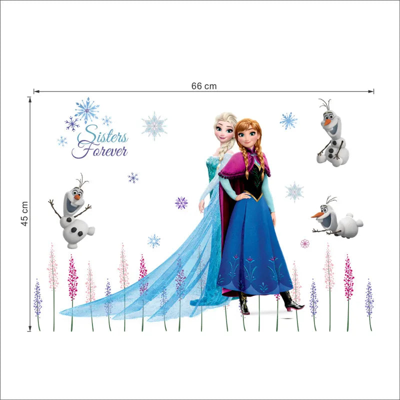 Süße Olaf Elsa Königin Anna Prinzessin Anime Wandaufkleber Kinder Home Dekoration