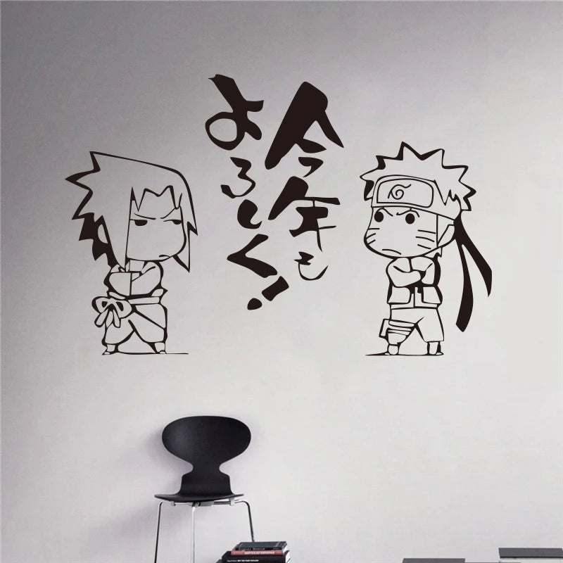 Japanische Comics Charakter Vinyl Wandaufkleber Anime Kunst Wand Dekoration