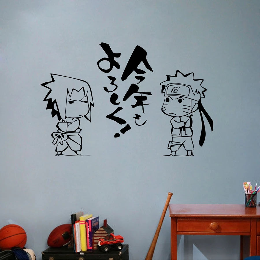 Japanische Comics Charakter Vinyl Wandaufkleber Anime Kunst Wand Dekoration