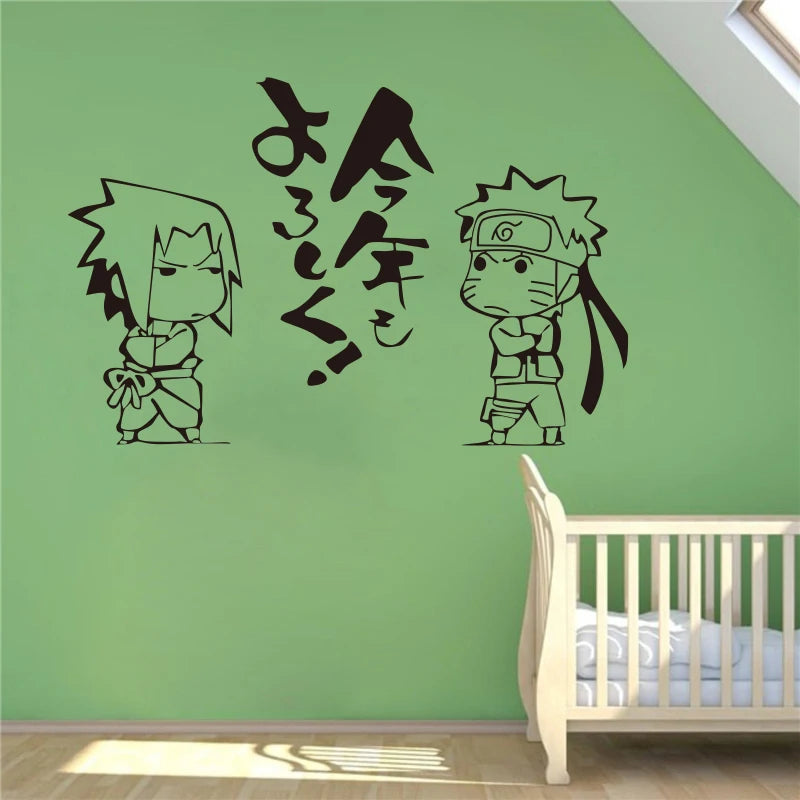 Japanische Comics Charakter Vinyl Wandaufkleber Anime Kunst Wand Dekoration