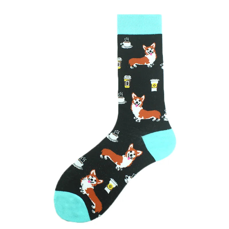 Fröhliche, lustige Unisex-Socken – Medizinische Zähne und Schafmuster, Hip-Hop-Skateboard-Stil
