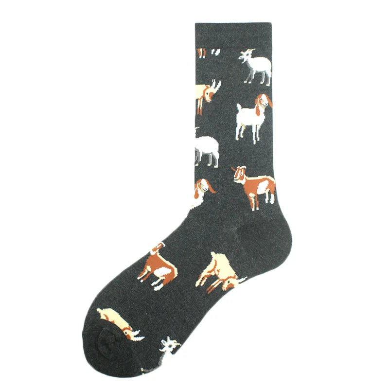 Fröhliche, lustige Unisex-Socken – Medizinische Zähne und Schafmuster, Hip-Hop-Skateboard-Stil