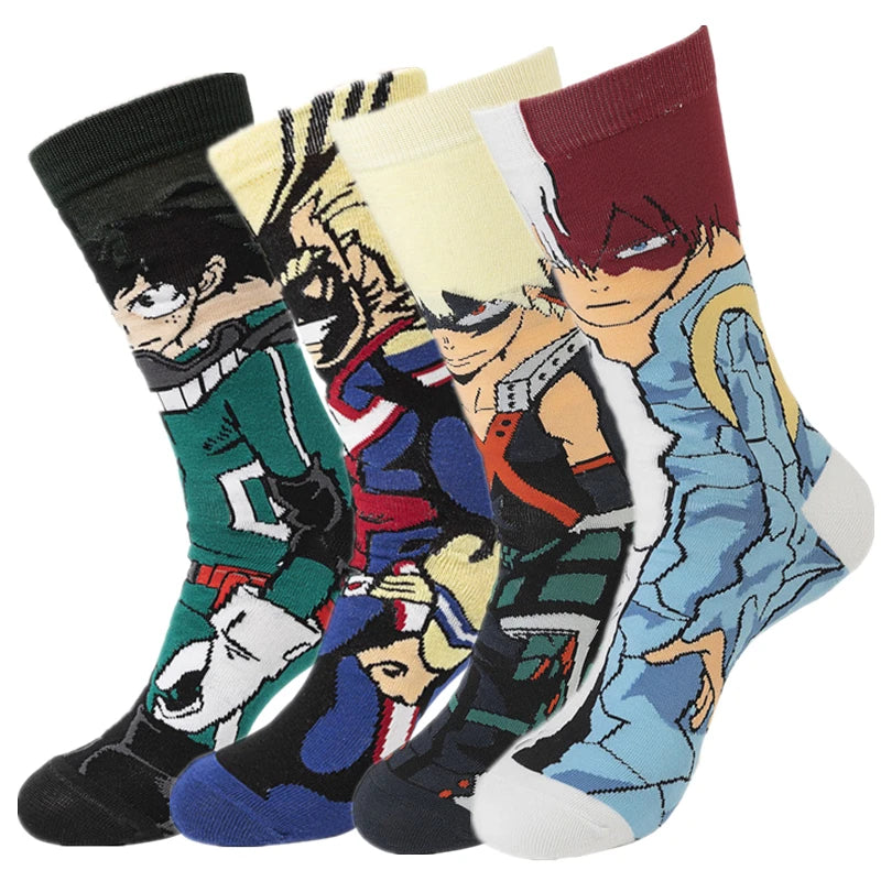 My Hero Academia Crew-Socken – Izuku, All Might, Bakugou und Todoroki Cosplay-Charaktersocken