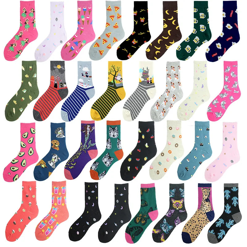 Koreanische süße lustige Totoro Avocado Pizza Bier Sushi Planet Happy Kawaii Socken
