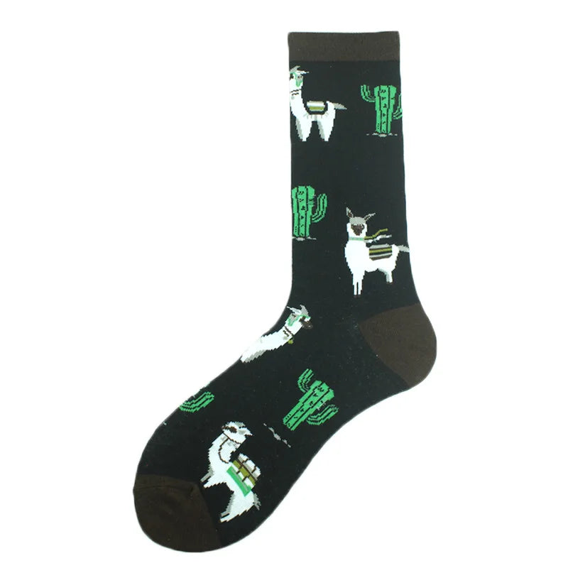 Fröhliche, lustige Unisex-Socken – Medizinische Zähne und Schafmuster, Hip-Hop-Skateboard-Stil