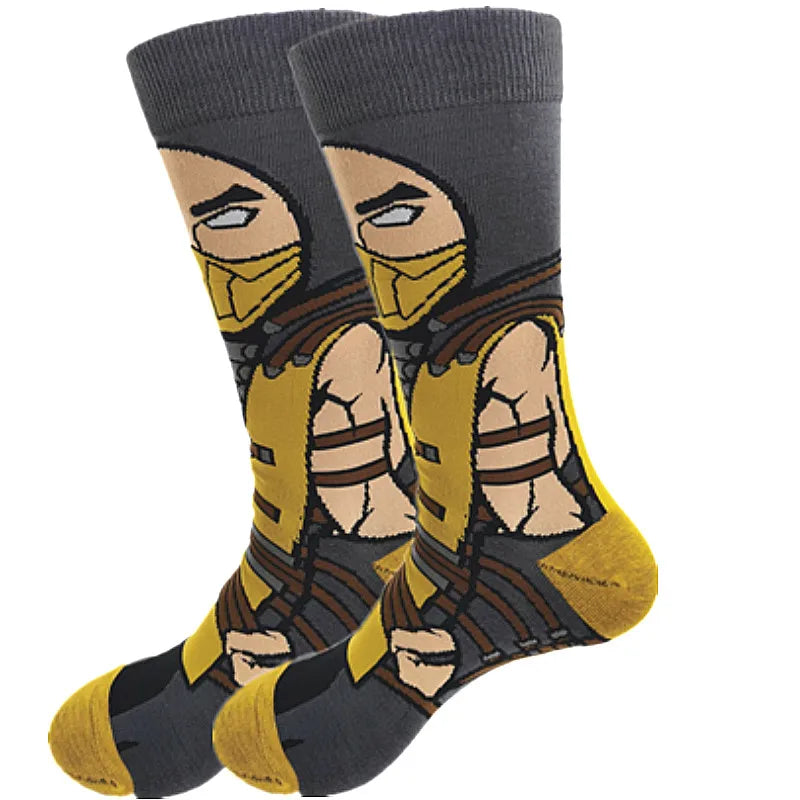 Cartoon-Langsocken – Fröhliche Anime-Crew-Socken mit coolen Street-Fashion-Designs
