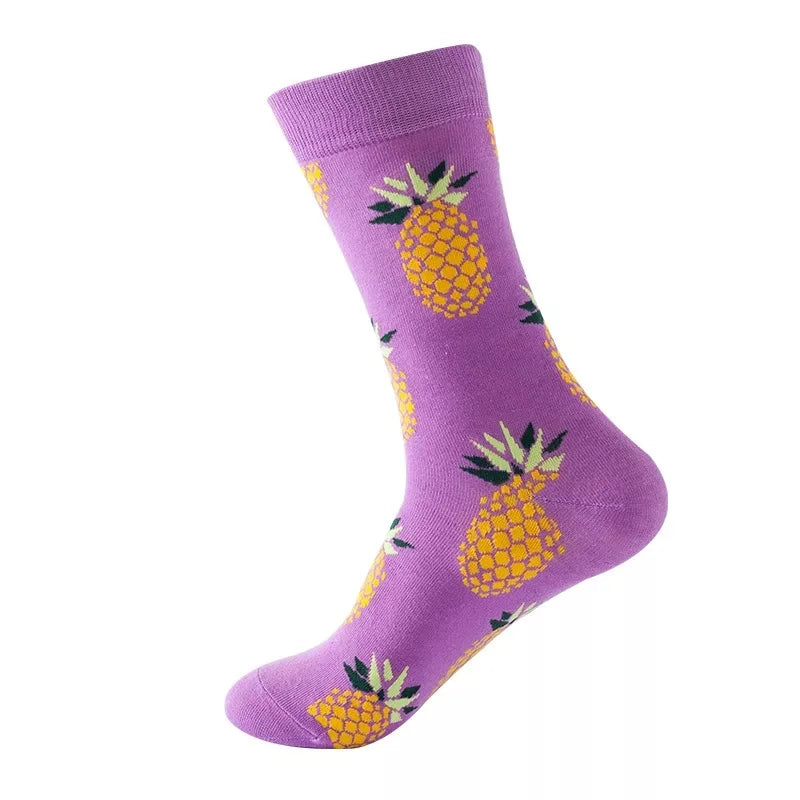 Combed Cotton Hip-Hop Socks – Harajuku Fruit, Animal & Oil Painting Designs