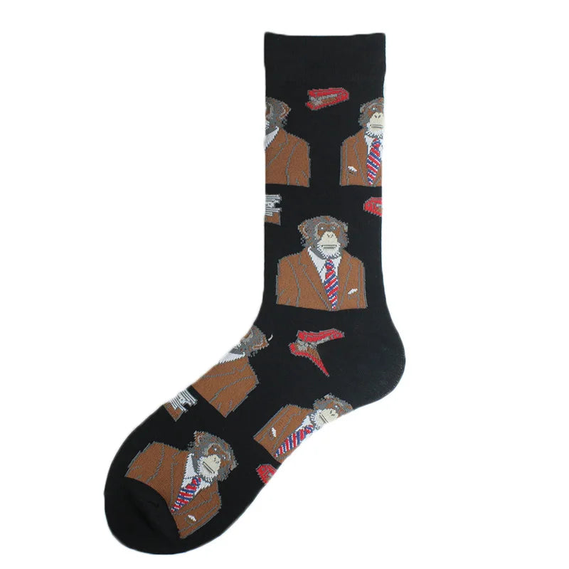 Chaussettes pour hommes Dinosaure Astronaute Planète Crew Harajuku