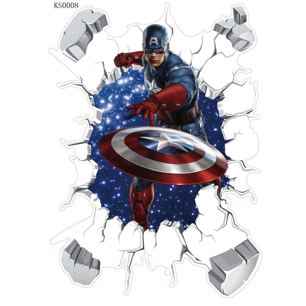 3D Super hero movie poster wall stickers avengers decoration for kids rooms