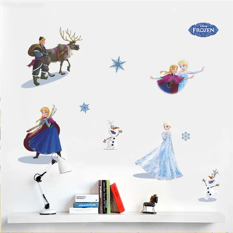 Süße Olaf Elsa Königin Anna Prinzessin Anime Wandaufkleber Kinder Home Dekoration