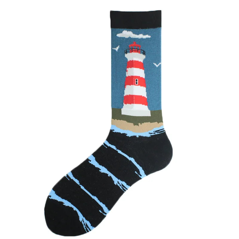 Chaussettes pour hommes Dinosaure Astronaute Planète Crew Harajuku