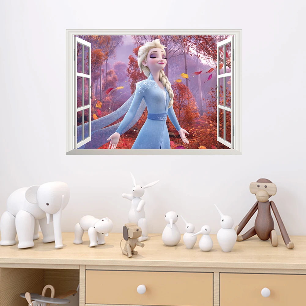 Süße Olaf Elsa Königin Anna Prinzessin Anime Wandaufkleber Kinder Home Dekoration