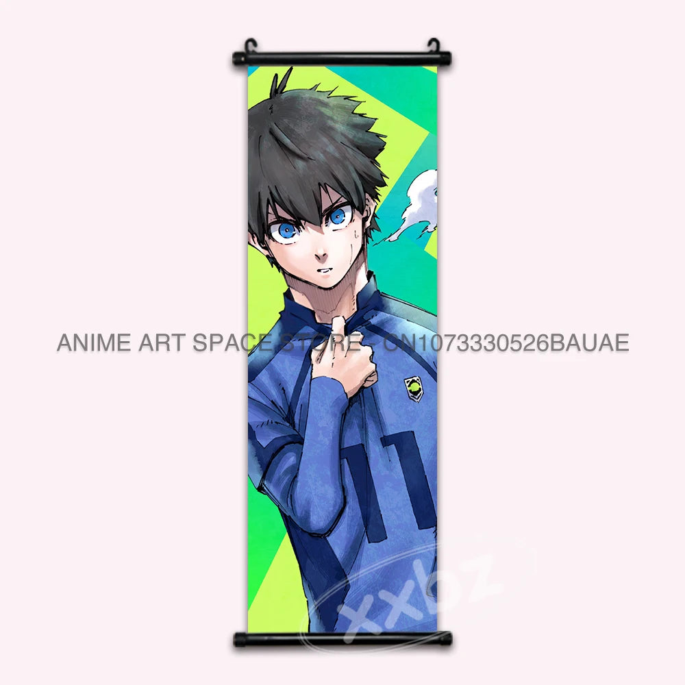Blue Lock Hanging Painting Anime Poster Wall Art Canvas Scroll Home Decor