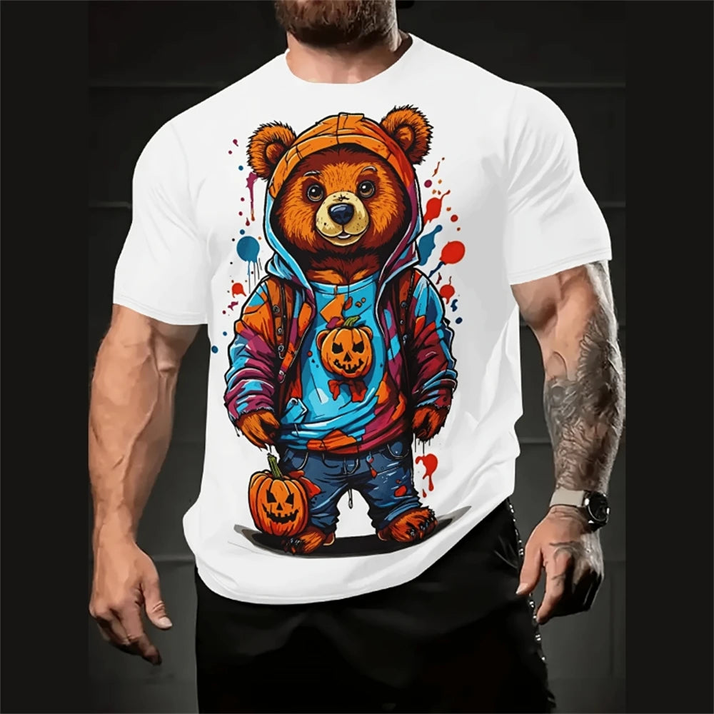 Funny Cartoon 3D Print T-Shirt – Men’s Short Sleeve Oversized Streetwear