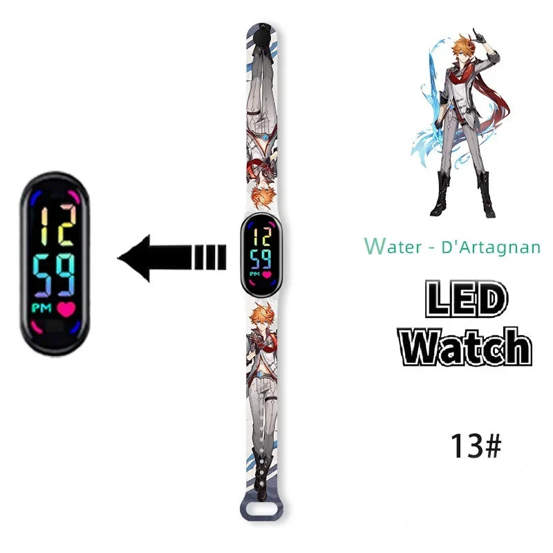 Pokémon & Demon Slayer LED-Uhr – Tanjirou & Nezuko Silikon-Touchscreen, wasserdicht, Sportgeschenk