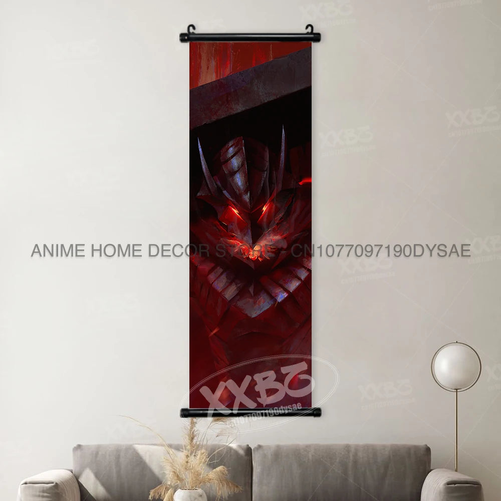 Berserk Poster Black Swordsman Wall Artwork Scrolls Anime Home Decoration