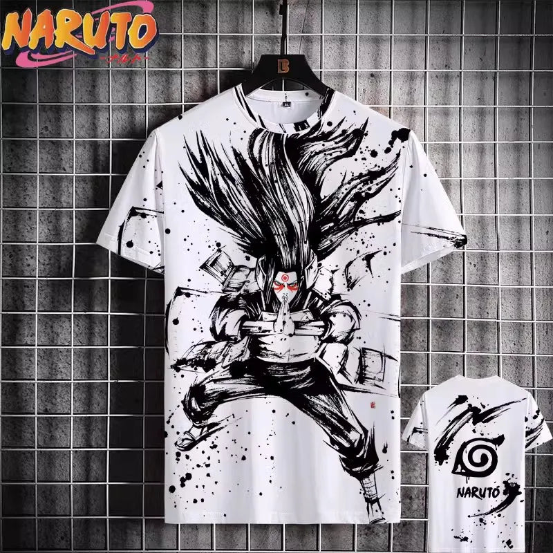 MINISO Naruto T-Shirt – Men’s 3D Print Japanese Anime Casual Oversized Streetwear Tee