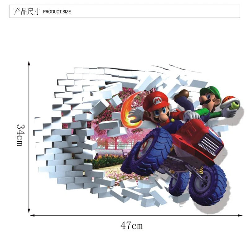 3D Cartoon game wall sticker wall decoration