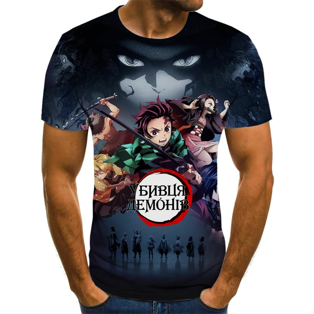 Demon Slayer 3D Print T-Shirt – Unisex Summer Fashion Casual Harajuku Streetwear