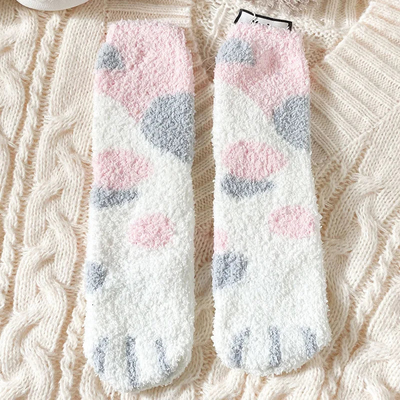 Korallensamt-Katzenkrallensocken – Verdickte Mitte