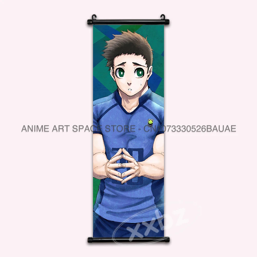 Blue Lock Hanging Painting Anime Poster Wall Art Canvas Scroll Home Decor