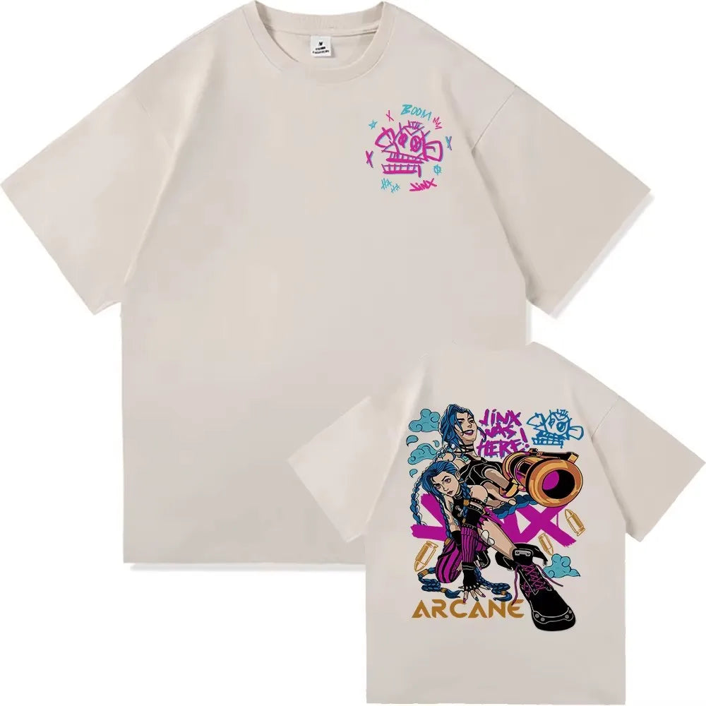 Jinx Arcane Monkey T-Shirt – Women’s Anime Cosplay Grunge Aesthetic Tee